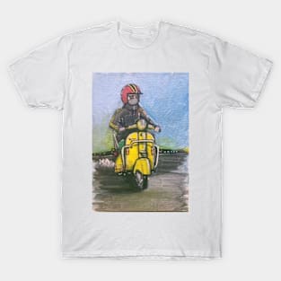 Retro Scooter, Classic Scooter, Scooterist, Scootering, Scooter Rider, Mod Art T-Shirt